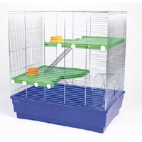 Chrome Rat / Chipmunk cage. Includes metal ladder, metal wheel, 2 x platforms 