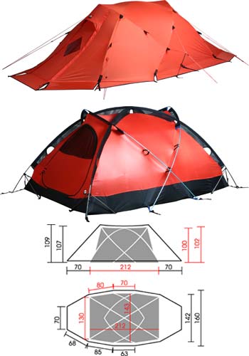 The Force Tent Vortex is a specialist 2-person geodesic mountain tent, engineered for optimal