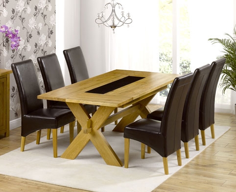 Unbranded Forenz Oak Dining Table - 200cm and 6 Rochelle