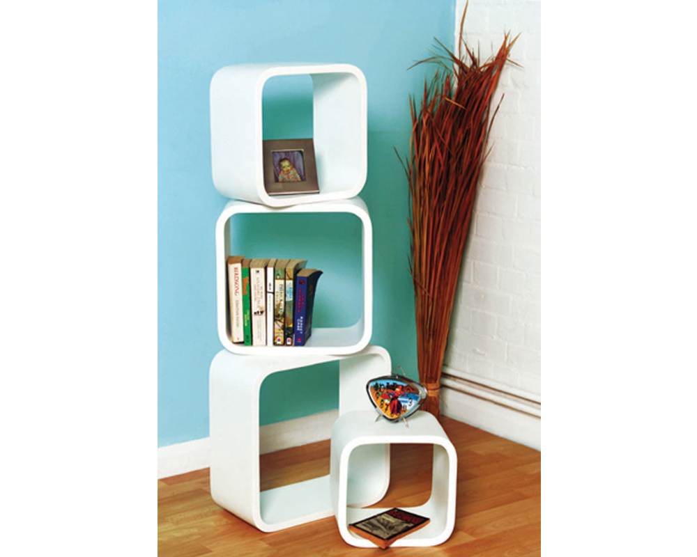 Versatile contemporary storage perfect for storage or display of kids bits and pieces. The four cube