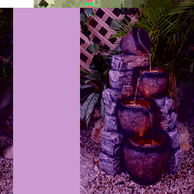 Unbranded Four Pots On Blue Slate Water Feature