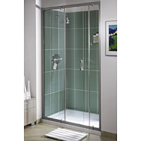 Frameless Recess Shower Enclosure Silver 1200mm
