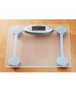 Electronic glass scale.LCD display.Capacity: 23st / 150kg / 330lb.Auto shut off.Tap start.Size