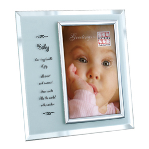 Unbranded Frosted Mirror Baby Photo Frame