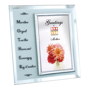 Unbranded Frosted Mirror Mother Photo Frame