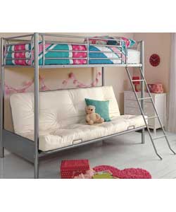 Unbranded Fuchsia Futon Bunk Bed with Dilly Mattress