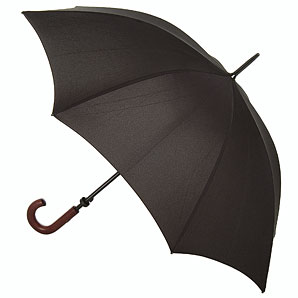 Classic manual umbrella in black, featuring double