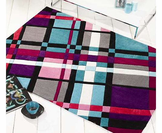 This 21st century tartan design in a choice of fabulous colours will add that designer touch to your home decor. Made from soft hand tufted polyester it is both hardwearing and stylish. Rug Features: Sponge clean 100% Hand tufted Polyester 80 x 150 c