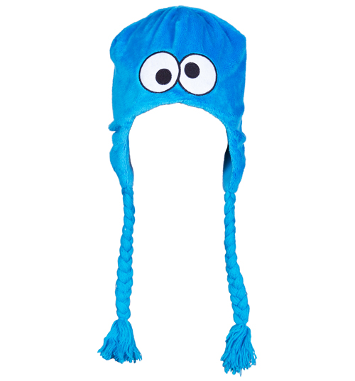 Unbranded Furry Sesame Street Cookie Monster Laplander Hat