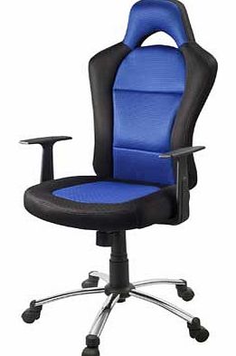 Get stuck in to your game consoles with this fun gaming chair. Its blue and black cloth finish makes it comfortable and durable. Featuring a convenient adjustable tilt and height mechanism you will have a chair thats truly customised to fit your comp