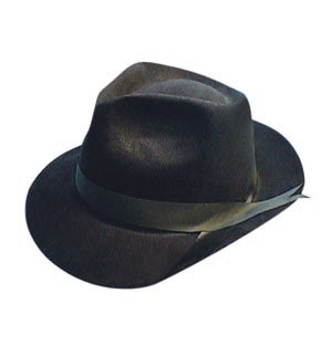 Gangster hat, black flock