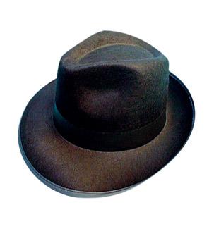 Black gangster`s hat.