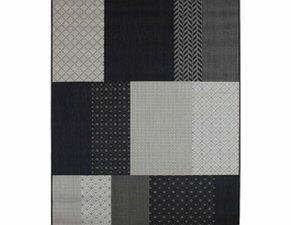 Unbranded Garden Accessories Patchwork Charcoal Patio Rug