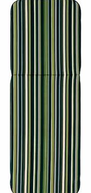 Green Stripe Sunbed Cushion 65% polyester. 35% cotton cover. 100% polyester filling. Size H78. W57.5. D2.5cm.