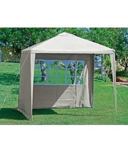 Polyester with PVC backed waterproof canopy.Complete with 4 side panels. Ideal for garden parties.Ro
