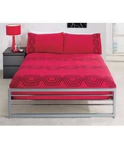 Geo Double Duvet Cover Set - Red