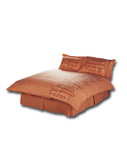 The Geo Collection King Size Duvet Cover Set - Terracotta