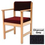 GGI Traditional Wooden-Frame Office/Reception Armchair - Charcoal Grey