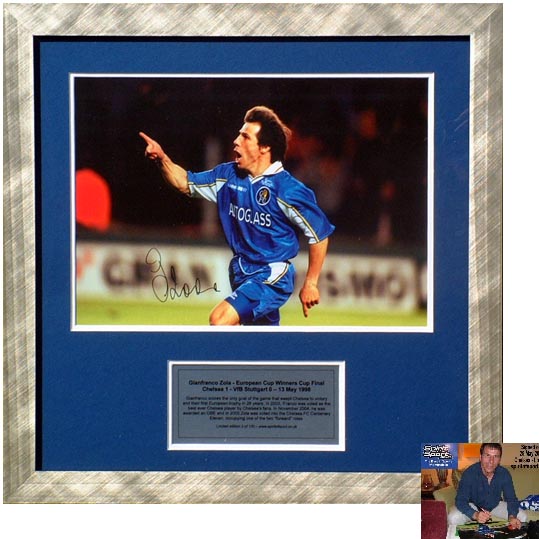 Unbranded Gianfranco Zola signed and framed limited edition photo presentation