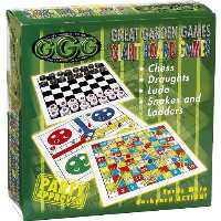 A Great idea for summer fun in the garden - four classic board games to play on three giant 45`` x