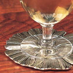 These six silver plated gingko leaf coasters will