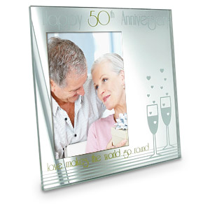 Unbranded Glass 50th Anniversary Photo Frame