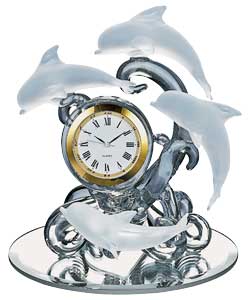 Glass Dolphin Clock