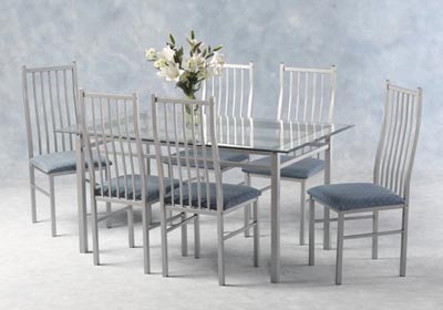 Unbranded GLASS TABLE RECTANGULAR   6 CHAIRS JASMIN