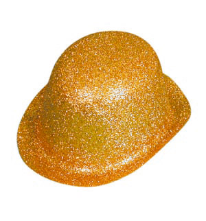 Glitter Bowler hat, gold