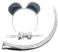Unbranded Glitter Mouse Set (silver/grey)
