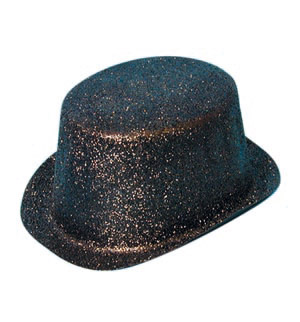 Glitter Top hat, black