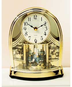 Gold Mantle Rotating Pendulum Clock