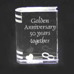 Golden Anniversary Glass Book