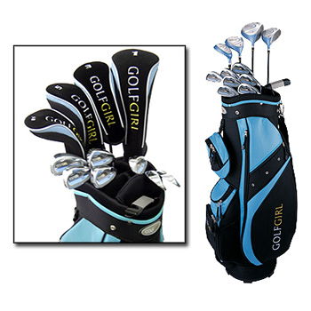 BRAND NEW IN BOXGolfGirl Ladies` Complete Golf Package with cart bag       The Powder Blue C