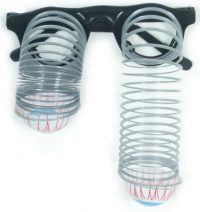 Plastic frames with eyeballs attached to springs