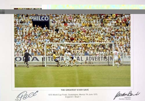 Unbranded Gordon Banks and Pele dual signed photo and#8211; The Greatest Save Ever