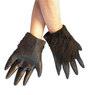 Become the mini king-kong with these gloves/hands and a gorilla mask