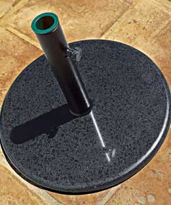 Granite base with steel tube. Tube with rust resistand powder coated finish. Adjustable plastic