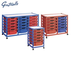 Unbranded Gratnells classroom trolleys