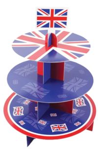 Unbranded Great Britain 3 Tier Cake Stand (30cm base)