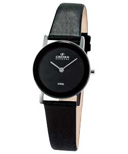 Unbranded Grenen Ladies Black Leather Strap Watch