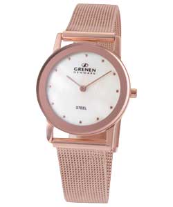 Unbranded Grenen Ladies Rose Gold Stainless Steel Strap Watch