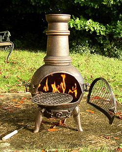 Grill Cast Chimnea Small Bronze