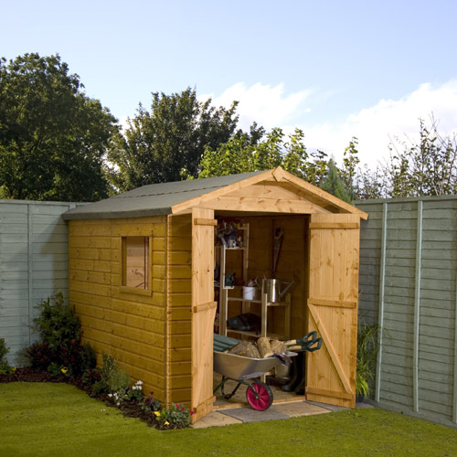 The Classic Garden 8 x 6  shiplap shed manufactured from pine and constructed from sturdy tongue and