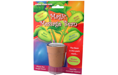 To us at gadgetshop HQ, magic beans are eco-friendly message-bearing vegetables that will happily re