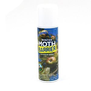 A natural adhesive spray  designed to prevent damage from winter moth caterpillars which emerge in t