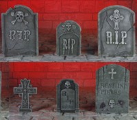 Unbranded Gruesome Horror - 6 Piece Tombstone Set