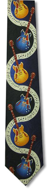 Unbranded Guitar Music Stave Tie