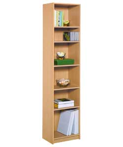 Unbranded Half Width Tall Extra Deep Beech Finish Bookcase