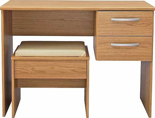 Perfect for your dressing room or bedroom. this elegant dressing table is part of our contemporary Hallingford collection. Beautifully finished with an oak effect. this unit has two spacious drawers with metal runners and comes complete with a matchi